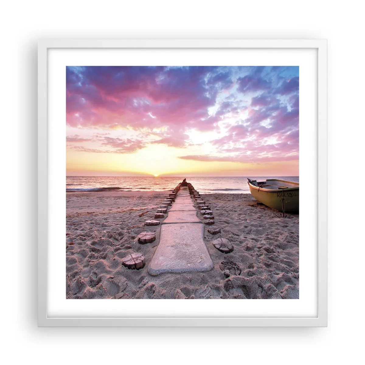 Plakát v bílém rámu - Okamžik hlubokého prožitku - 50x50 cm