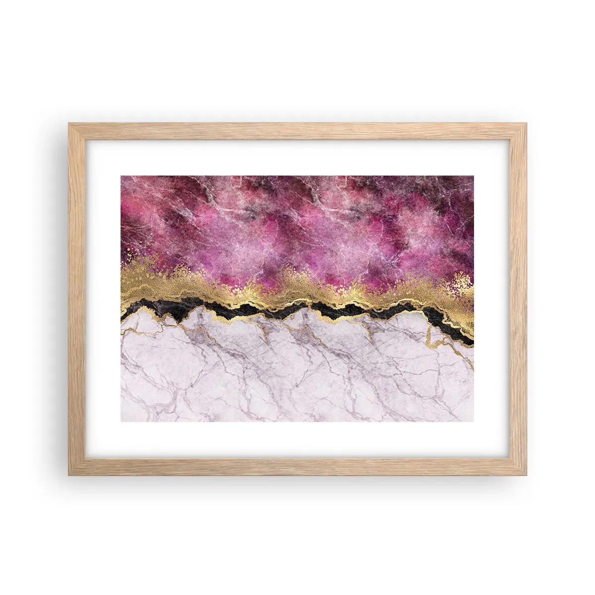 Plakát v rámu světlý dub - Na hranici - 40x30 cm