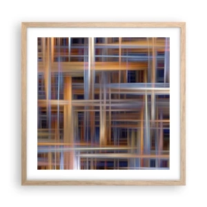 Plakát v rámu světlý dub - Utkané ze světla - 50x50 cm