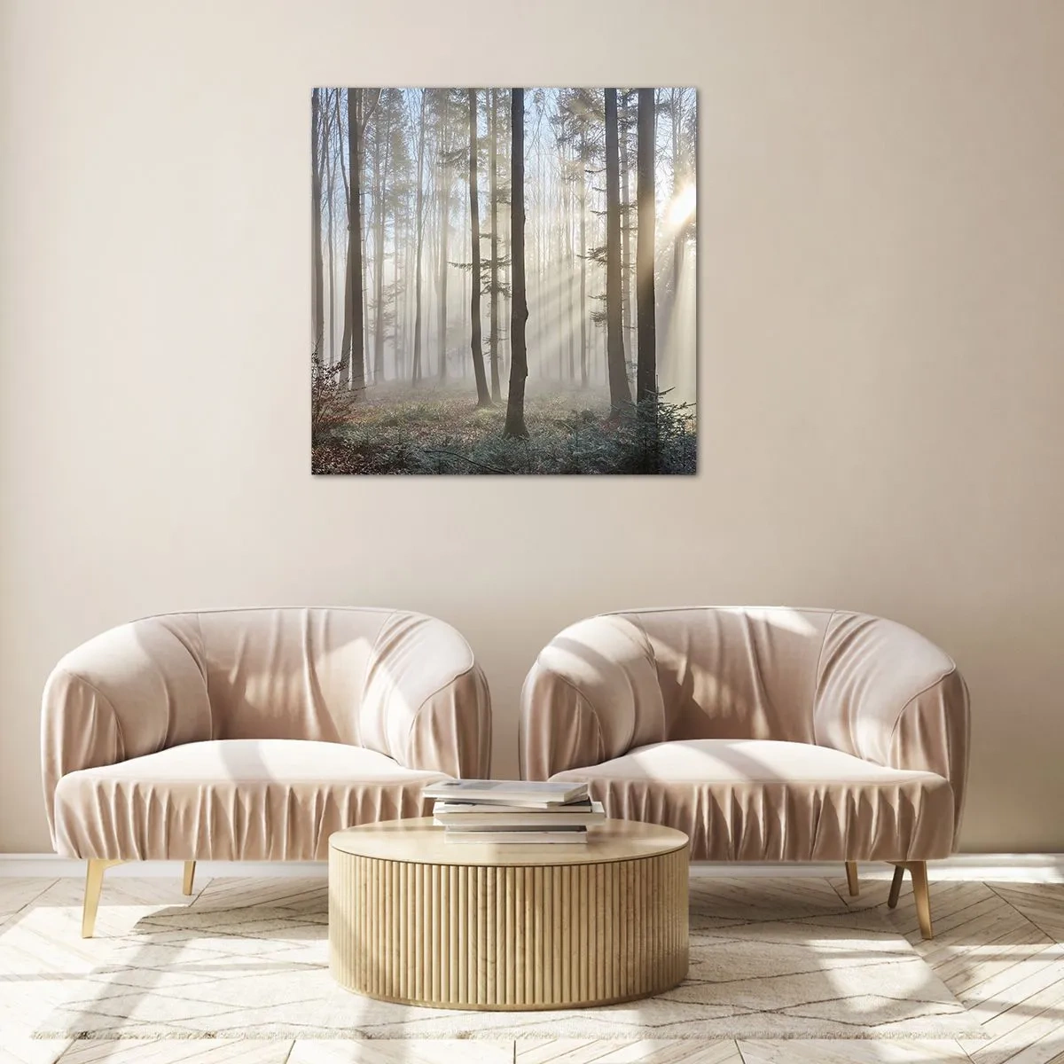 Obraz na skle - Mlha se také vzbudila - 40x40 cm