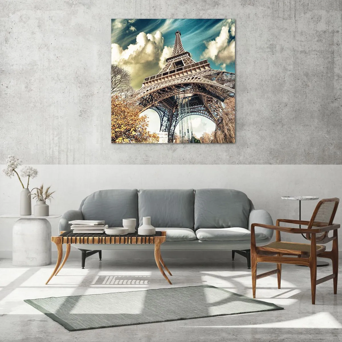 Obraz na skle - A na podzim v Paříži… - 60x60 cm
