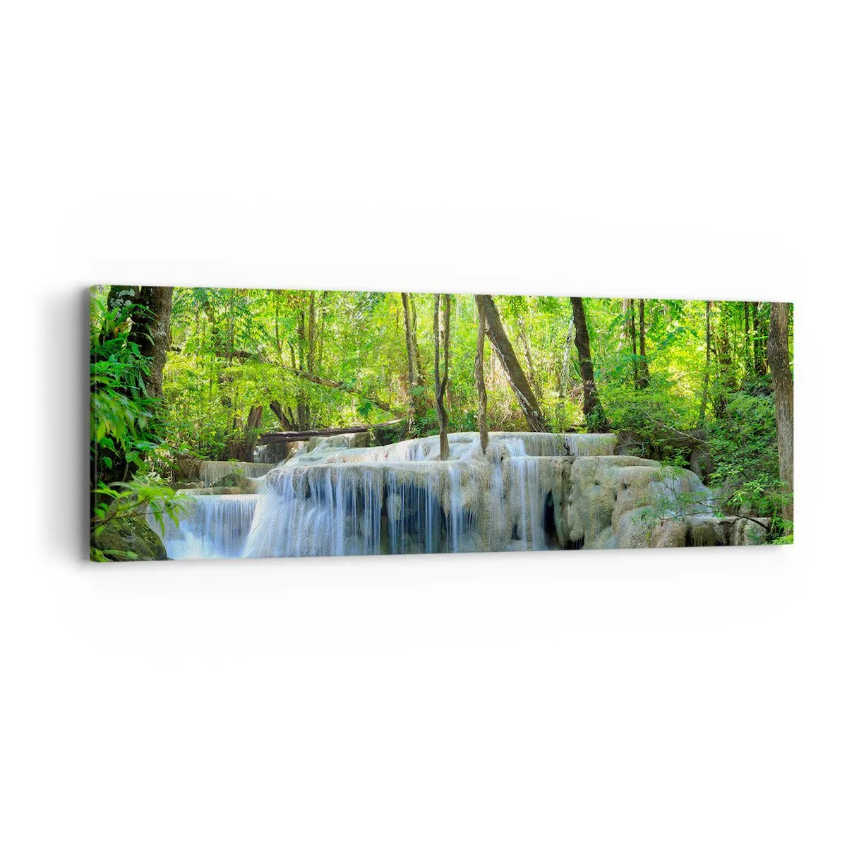 Obraz na plátně - Utonout v tyrkysu a zeleni - 90x30 cm