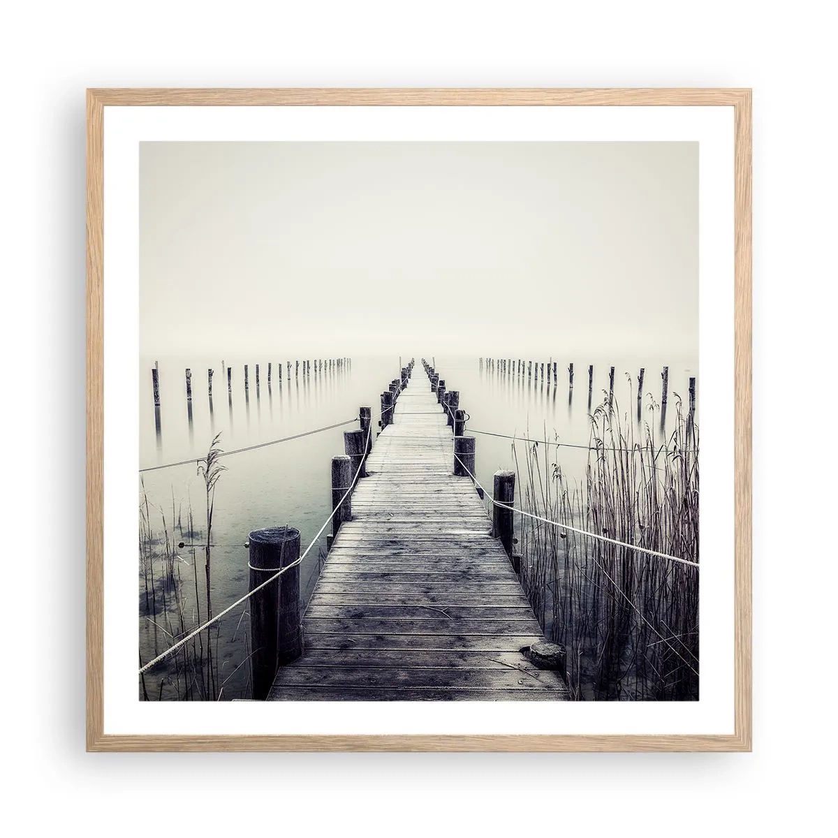 Plakát v rámu světlý dub - Ponoř se do klidu - 60x60 cm