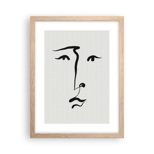 Plakát v rámu světlý dub - Jednoduchý portrét - 30x40 cm