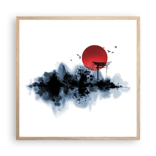 Plakát v rámu světlý dub - Japonský pohled - 60x60 cm