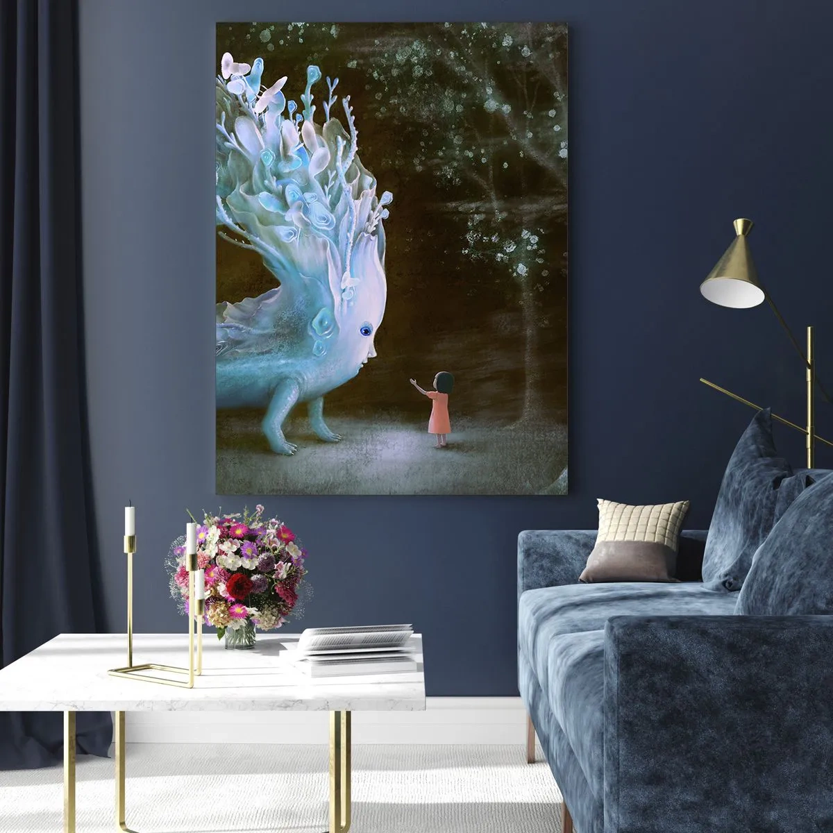 Obraz na skle - Fantastické setkání - 50x70 cm