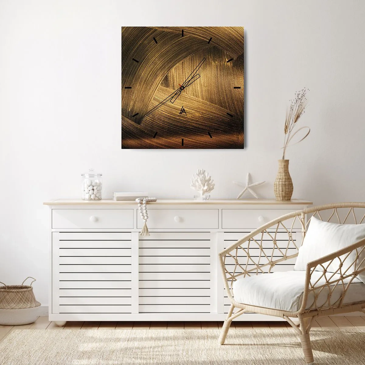 Nástěnné hodiny - Ve zlatém labyrintu - 40x40 cm