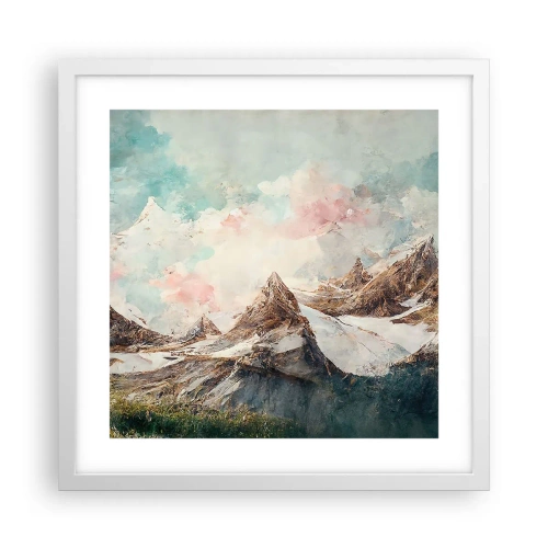 Plakát v bílém rámu - Skalní čepele - 40x40 cm