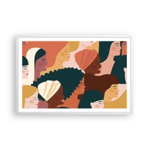 Plakát v bílém rámu - Pouze ženskost - 91x61 cm