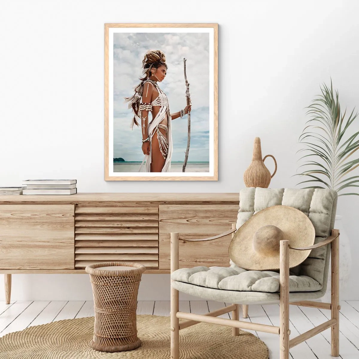 Plakát v rámu světlý dub - Královna tropů - 70x100 cm