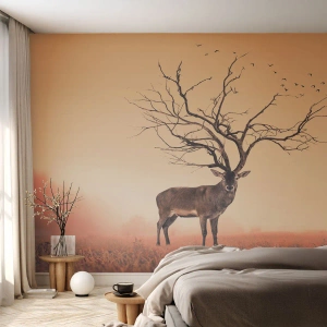 Fototapeta Premium Canvas - Prajelen - věčný duch lesa - Abstrakce, Jelen, Příroda - 300x210 cm