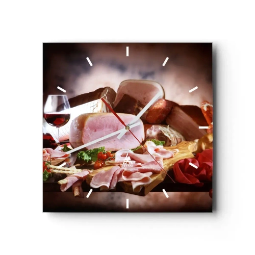 Nástěnné hodiny - Kulinární snění s karafou - 30x30 cm