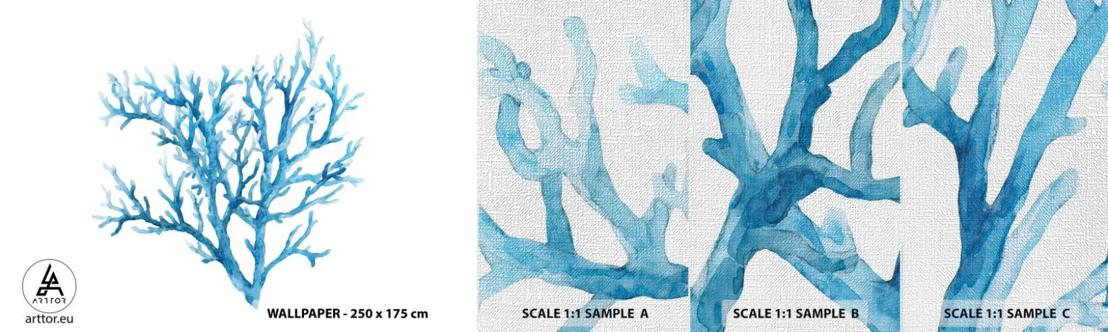 Vzor Fototapety Premium Canvas - Mořský filigrán - Korál, Pobřeží, Minimalistický - 100x30 cm