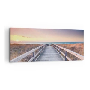 Obraz na plátně - Baltská večerní polární záře - 100x40 cm