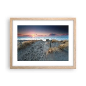 Plakát v rámu světlý dub - Za trochu lásky šel bych světa kraj… - 40x30 cm