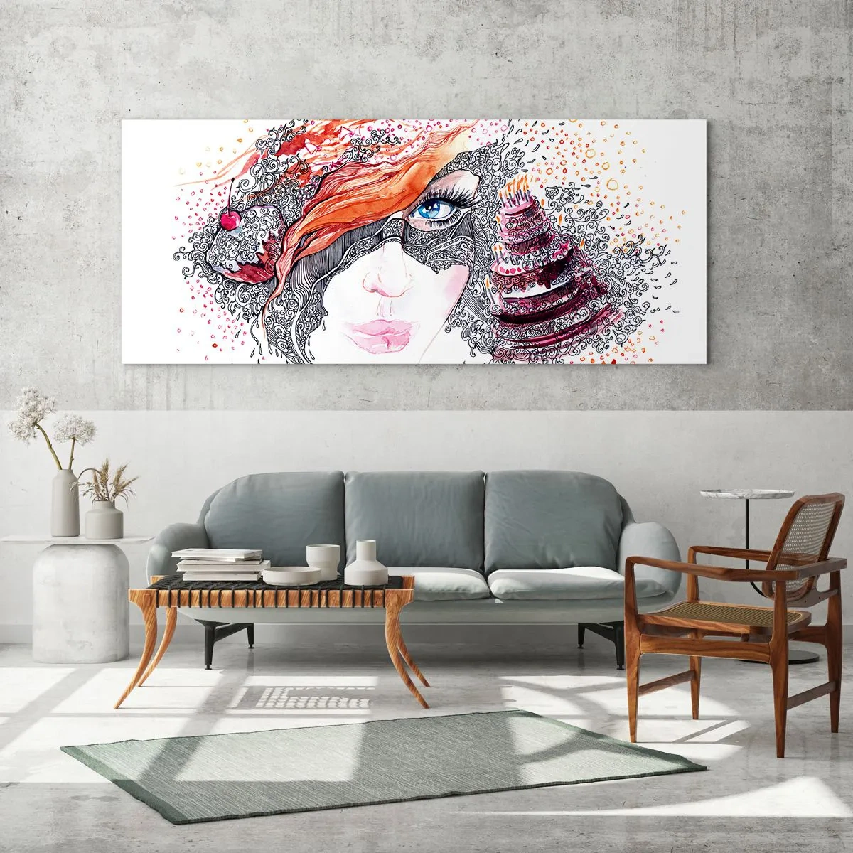 Obraz na skle - S ní je každý den svátek - 160x50 cm