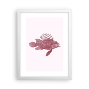 Plakát v bílém rámu - Obyvatelka exotických vod - 30x40 cm