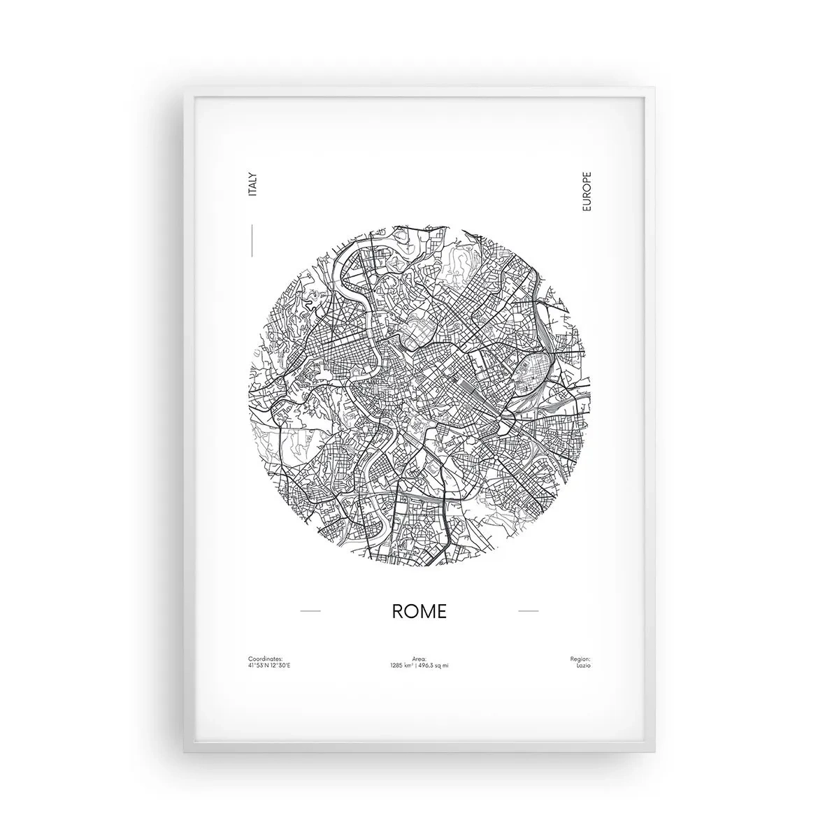 Plakát v bílém rámu - Anatomie Říma - 70x100 cm