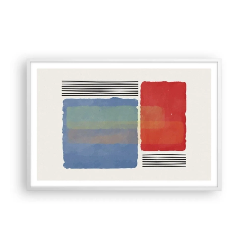 Plakát v bílém rámu - Duch a písmeno geometrie - 91x61 cm