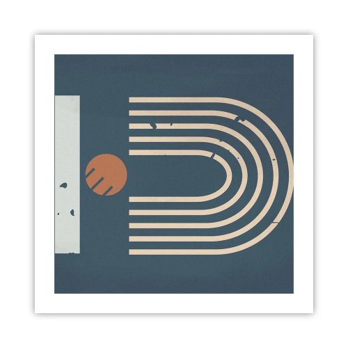 Plakát - Geometrie v námořnické modři - 50x50 cm