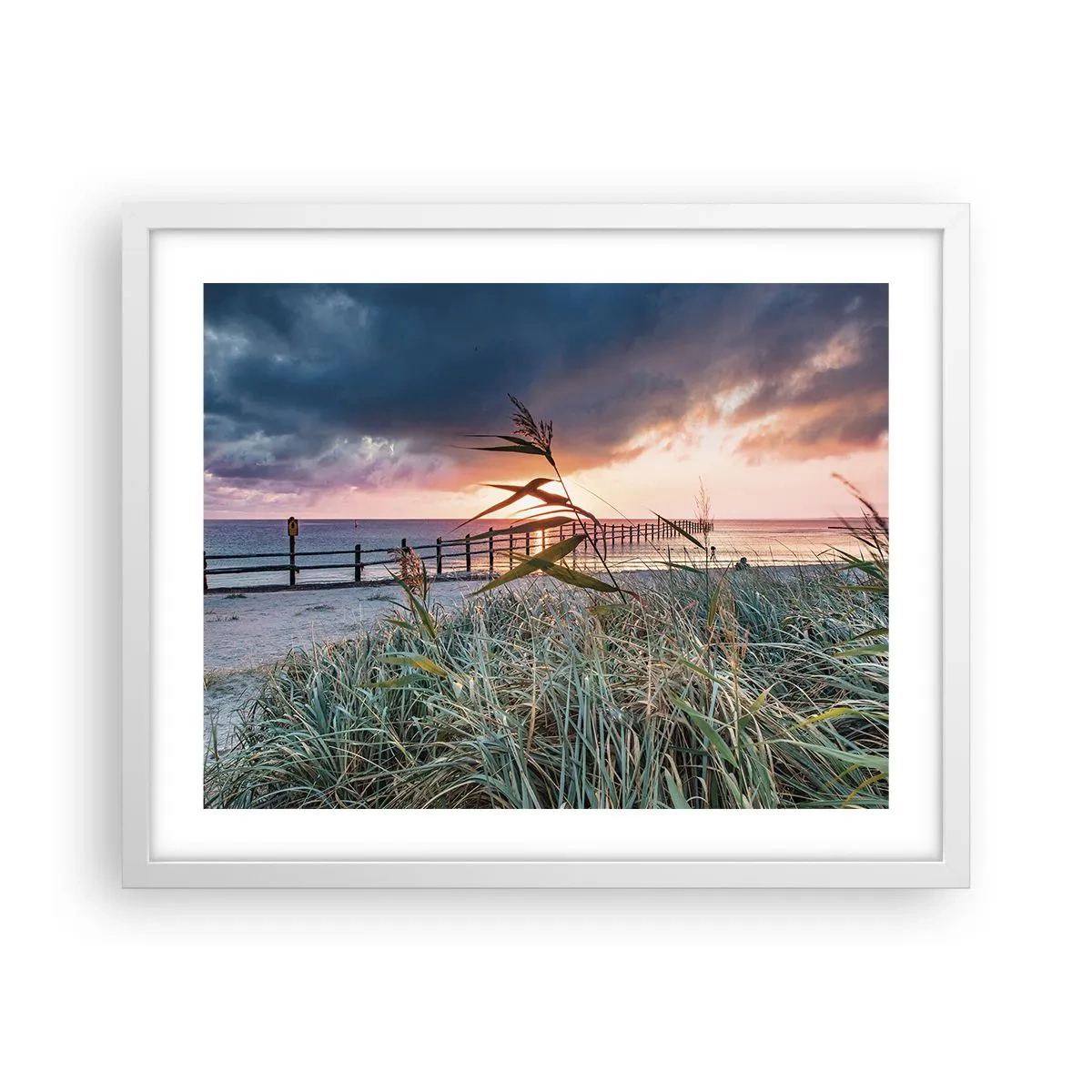 Plakát v bílém rámu - Neodváto větrem - 50x40 cm