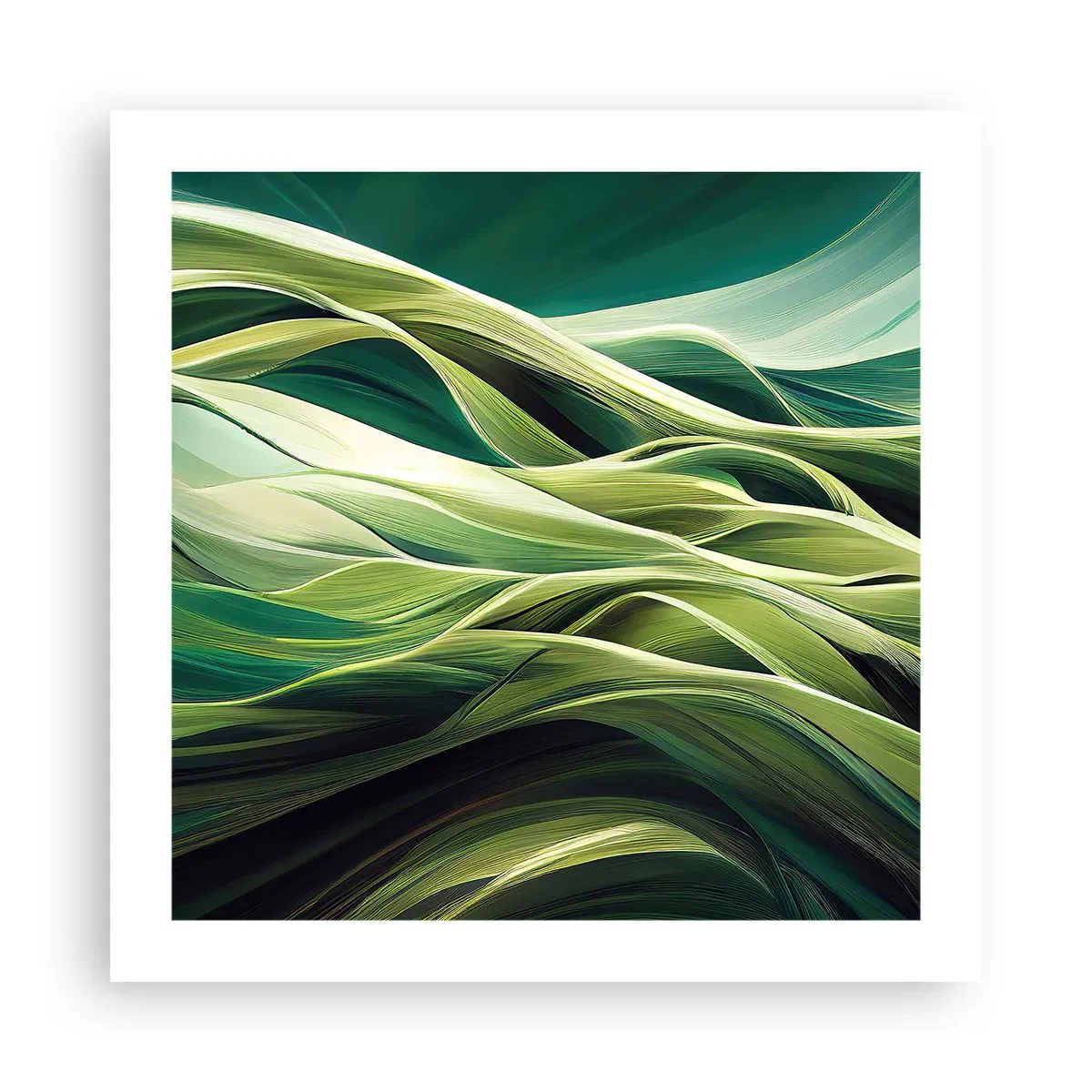 Plakát - Abstraktní hra na zelenou - 50x50 cm
