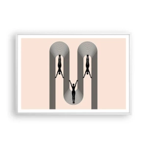 Plakát v bílém rámu - Vzhůru nohama - 100x70 cm