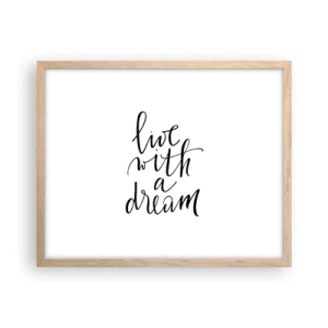 Plakát v rámu světlý dub - Of course - 50x40 cm