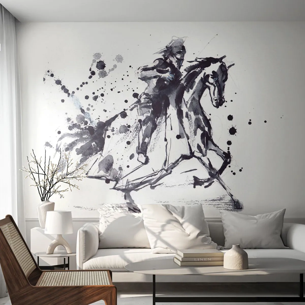 Fototapeta Samolepicí Deluxe Sticker - Černý rytíř - Abstrakce, Rytíř Na Koni, Rytířská zbroj - 250x175 cm