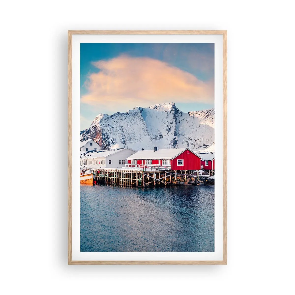 Plakát v rámu světlý dub - Severní útočiště - 61x91 cm
