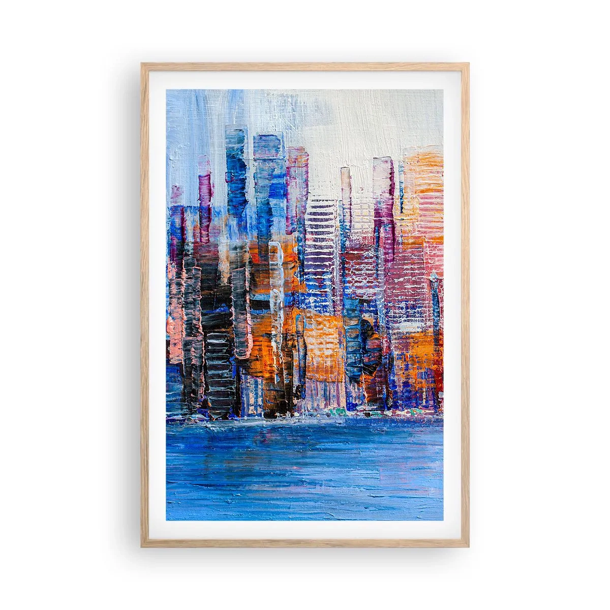 Plakát v rámu světlý dub - Radostná metropole - 61x91 cm