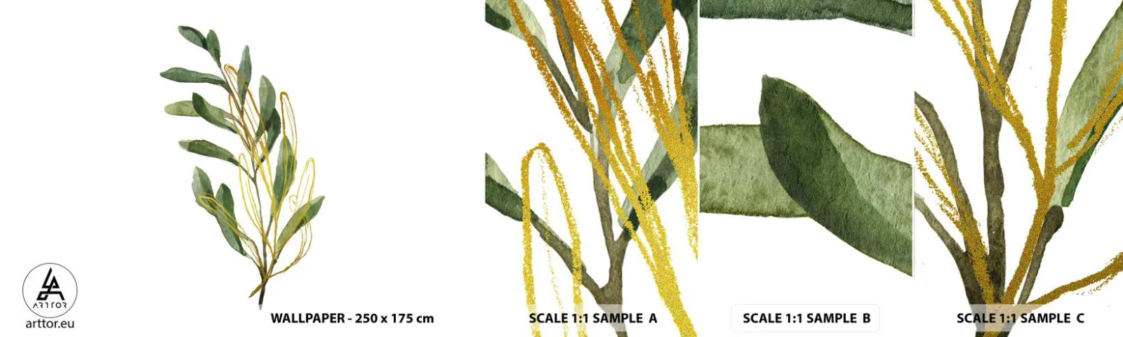 Fototapeta Vzorek Standard Eco - Vše, co je dobré - Listy, Olivový, Rostlina - 100x30 cm