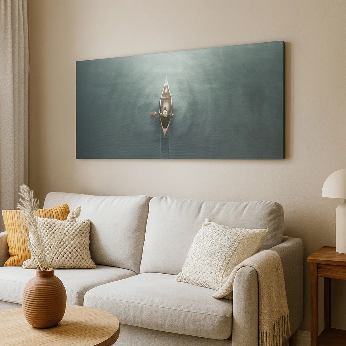 Obraz na plátně - Přes měsíční jezero - 30x30 cm