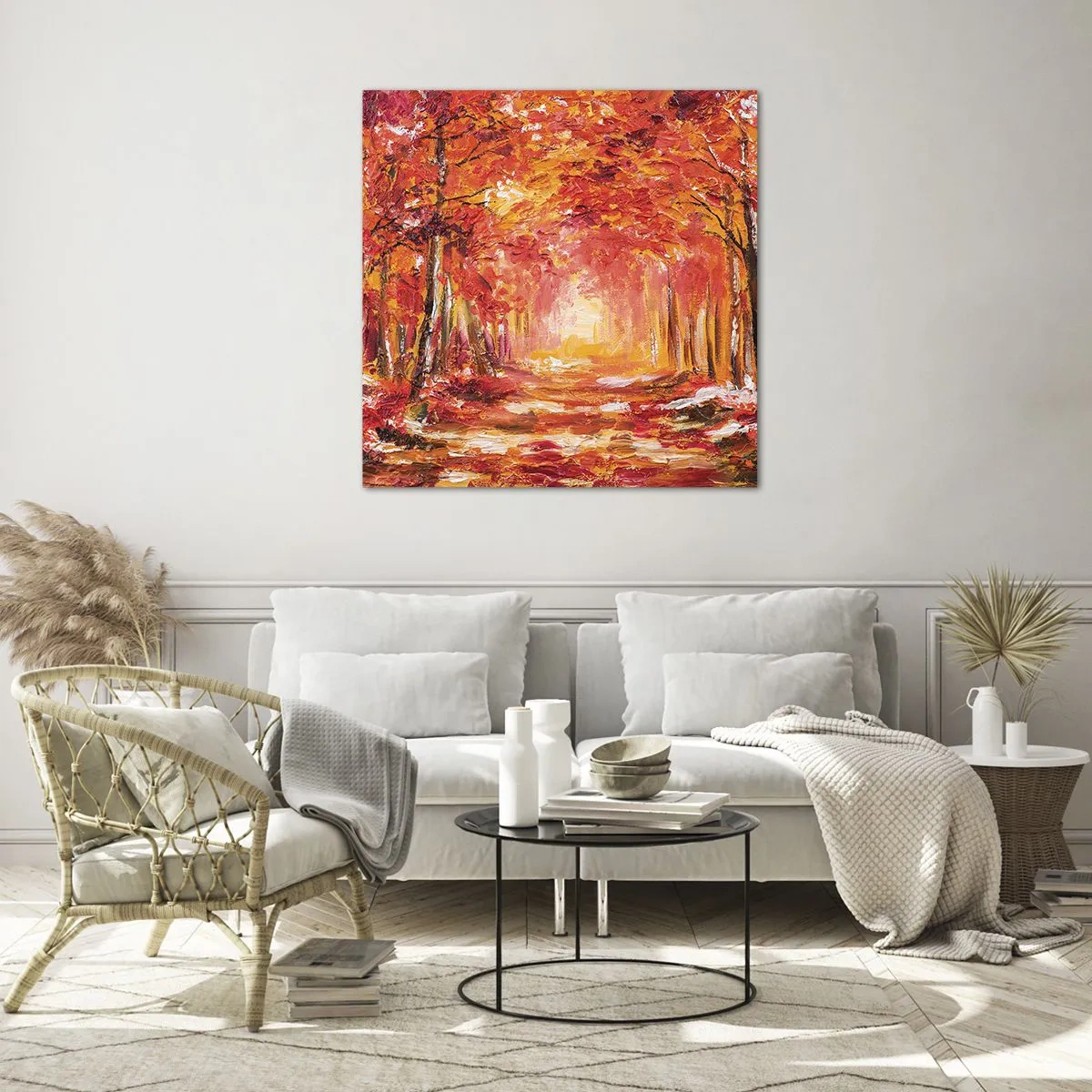 Obraz na skle - Měděný les - 60x60 cm