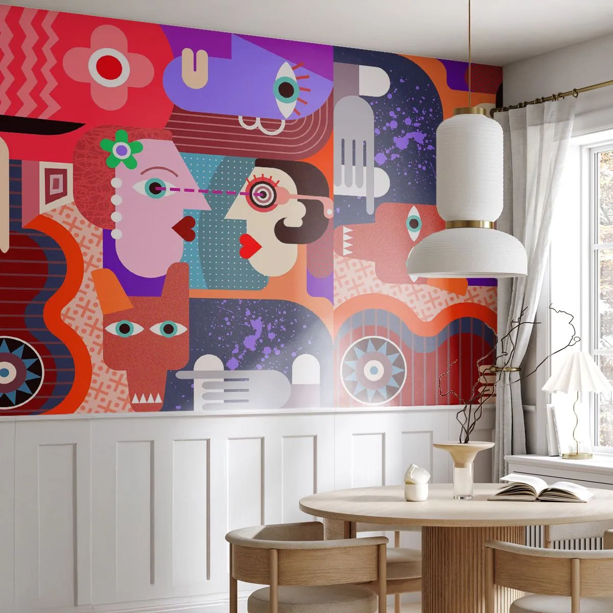 Fototapeta Samolepicí Deluxe Sticker - Tváří v tvář - Abstrakce, Kus, Tváře - 250x175 cm
