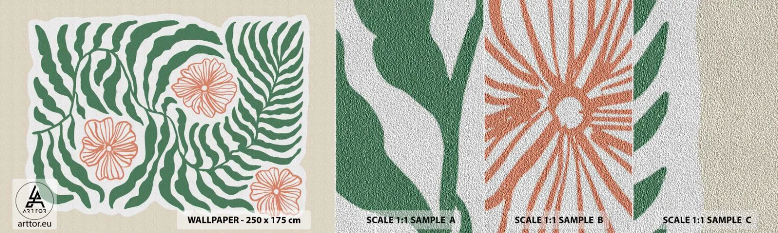 Vzor Fototapety Premium Sand - Rozkvetlé v zeleni - Boho, Botanický, Květiny - 100x30 cm