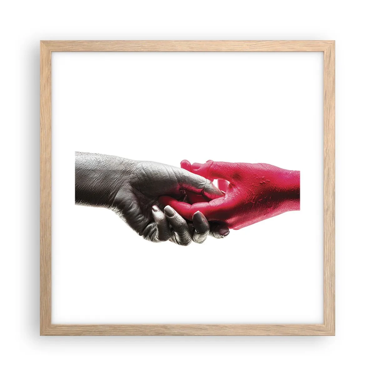 Plakát v rámu světlý dub - Spolu i když jsme odlišní - 40x40 cm