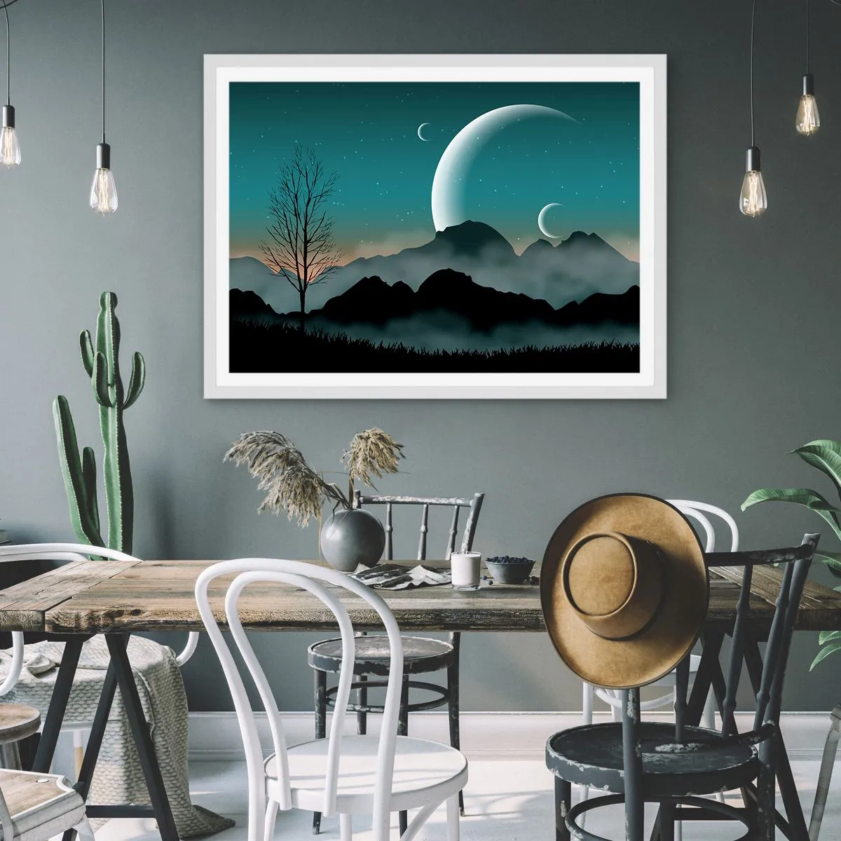 Plakát v bílém rámu - Karneval hvězdné noci - 91x61 cm