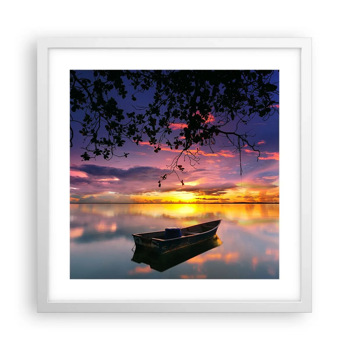 Plakát v bílém rámu - „Zdá se, že visíš uprostřed nebe…“ - 40x40 cm