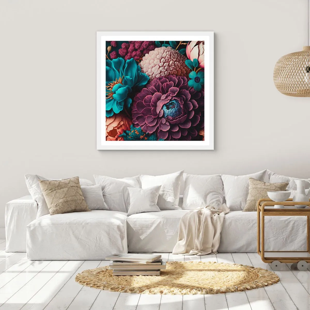 Plakát v bílém rámu - Úroda přírody - 60x60 cm