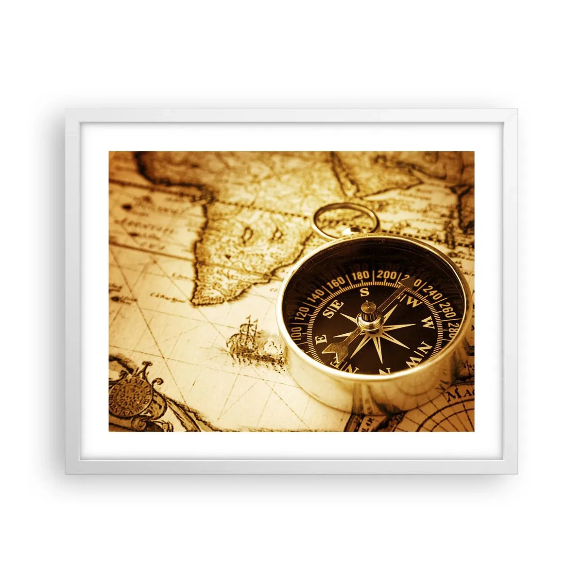 Plakát v bílém rámu - Na východ nebo na západ? - 50x40 cm