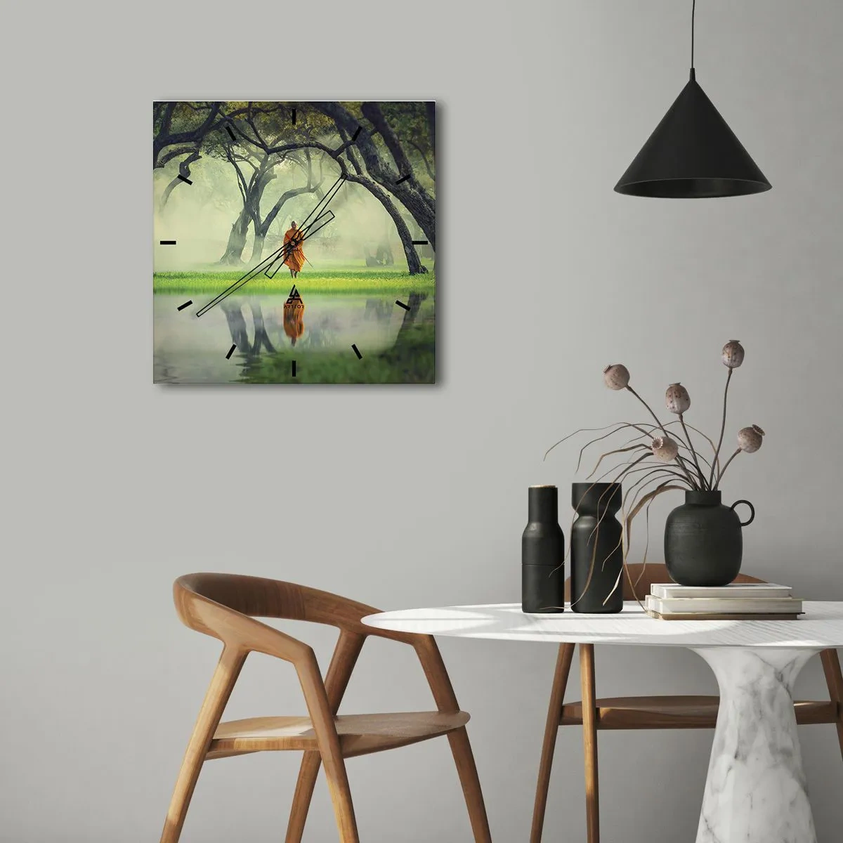 Nástěnné hodiny - Na cestě k osvícení - 30x30 cm