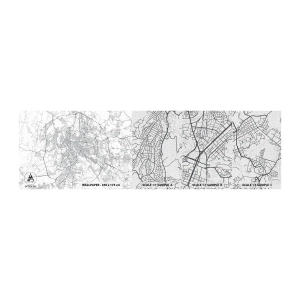 Vzor Fototapety Premium Canvas - Římský kruh - Město, Mapa města, Řím - 100x30 cm