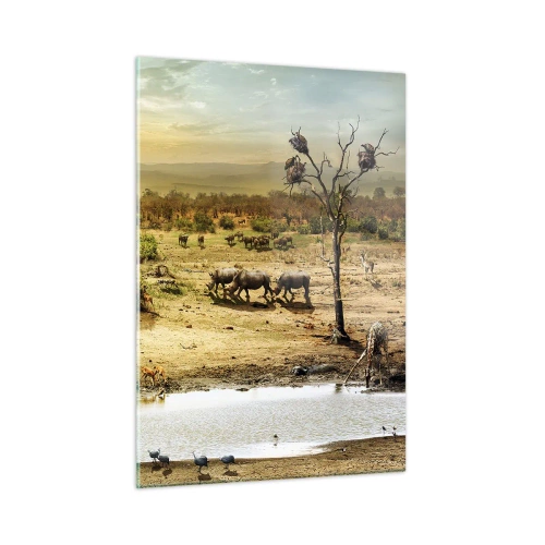 Obraz na skle - „Z ráje opět pramenila řeka…“ - 50x70 cm