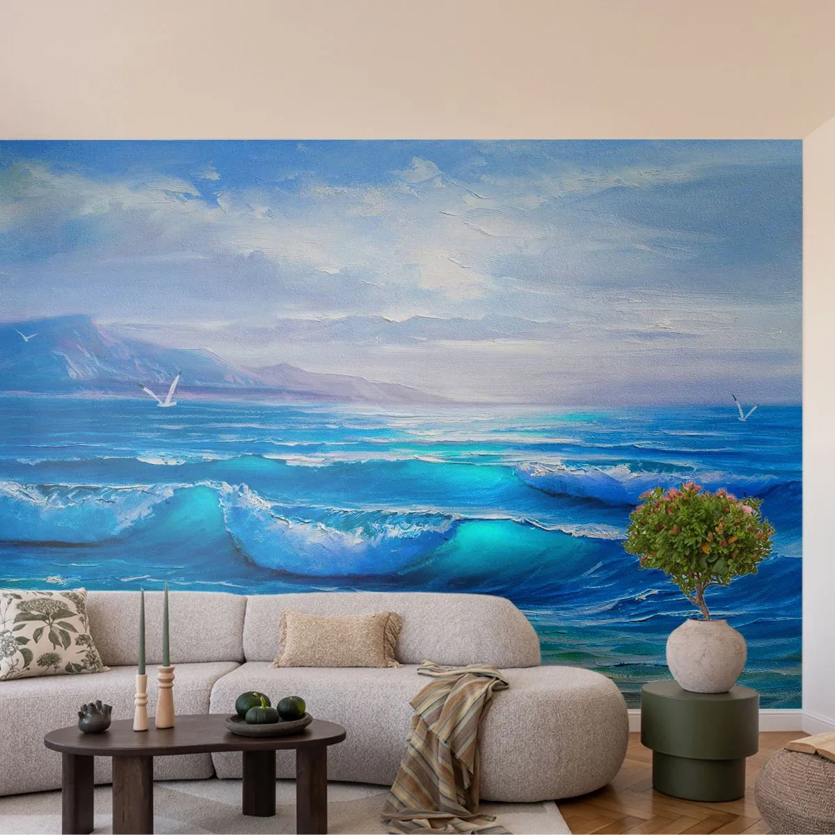 Fototapeta Premium Sand - Přináší ukojení - Abstrakce, Moře, Grafika - 350x256 cm