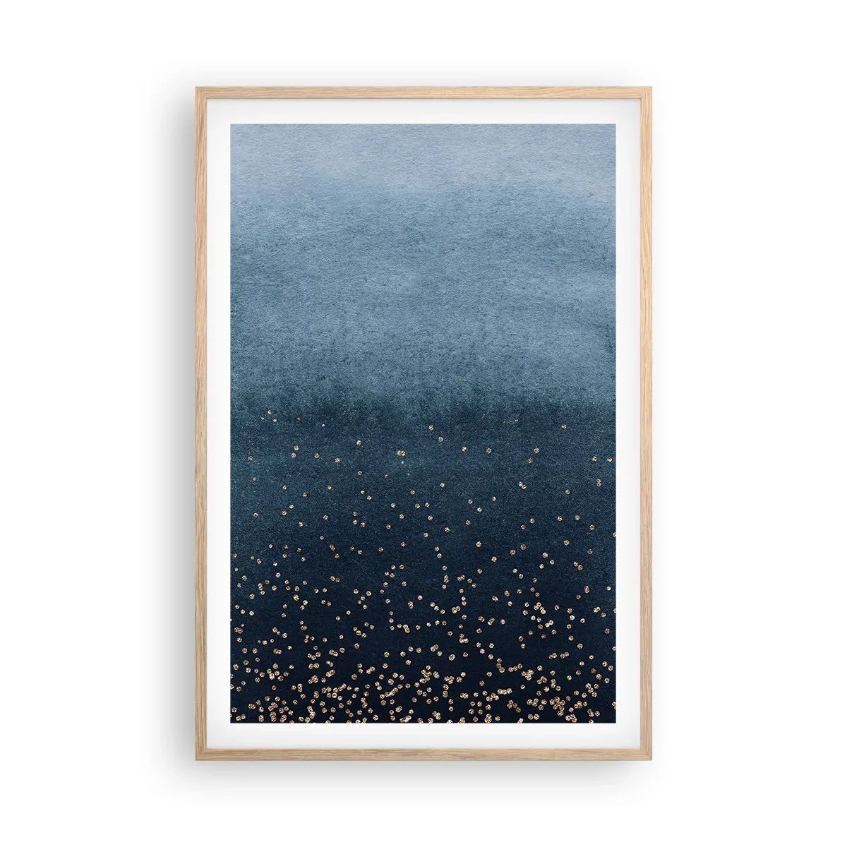 Plakát v rámu světlý dub - Kompozice – modré fáze - 61x91 cm