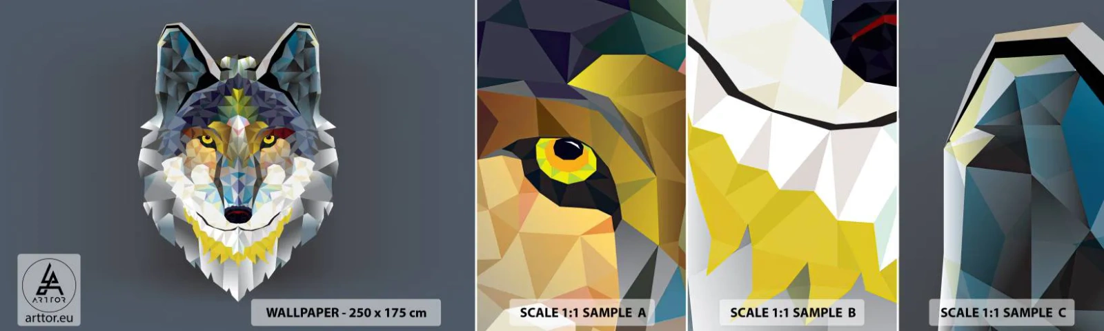 Vzor Fototapety Samolepicí Deluxe Sticker - My o vlku - Abstrakce, Vlk, Zvířata - 100x30 cm
