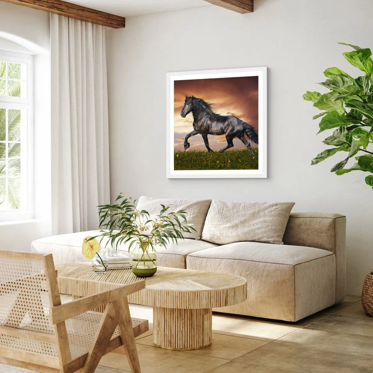 Plakát v bílém rámu - Černý kníže - 50x50 cm