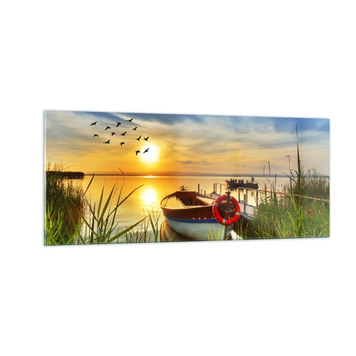 Obraz na skle - Kormoráni už odlétají - 100x40 cm