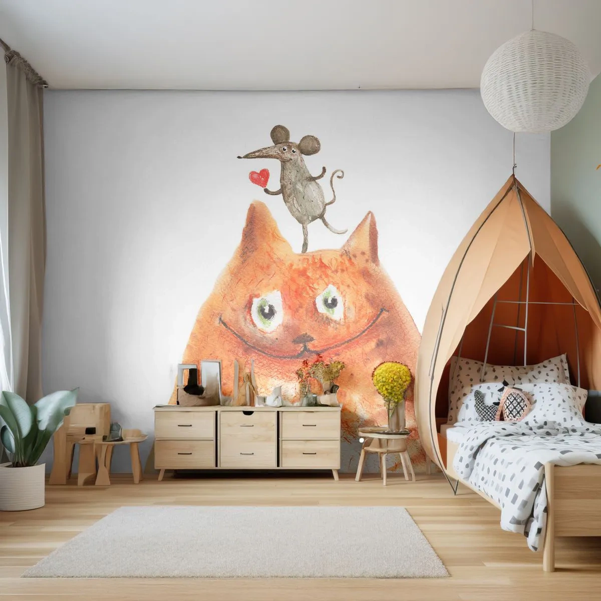 Fototapeta Standard Eco - Paradoxy lásky - Pro děti, Myš, Kočka - 200x140 cm